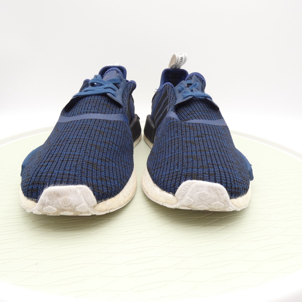 Adidas NMD R1 Mens US 12 Athletic Trainer Shoes Mystery Blue White Sneakers - Picture 2 of 9